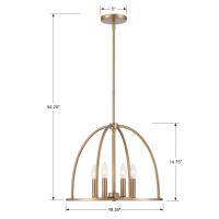 Four Light Chandelier by Crystorama - Abbott Collection, Vibrant Gold Finish - ABB-3004-VG
