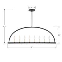 Eight Light Chandelier by Crystorama - Abbott Collection, Black Finish - ABB-3007-BK
