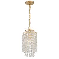 One Light Chandelier by Crystorama - Gabrielle Collection, Antique Gold Finish - GAB-B7301-GA