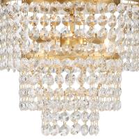 Three Light Flush Mount by Crystorama - Gabrielle Collection, Antique Gold Finish - GAB-B7303-GA
