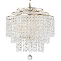 Six Light Chandelier by Crystorama - Gabrielle Collection, Antique Gold Finish - GAB-B7305-GA