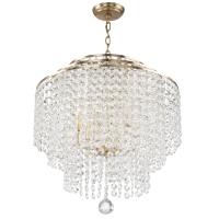 Six Light Chandelier by Crystorama - Gabrielle Collection, Antique Gold Finish - GAB-B7305-GA