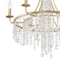 Six Light Chandelier by Crystorama - Gabrielle Collection, Antique Gold Finish - GAB-B7306-GA