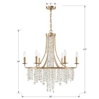 Six Light Chandelier by Crystorama - Gabrielle Collection, Antique Gold Finish - GAB-B7306-GA