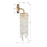 One Light Wall Sconce by Crystorama - Gabrielle Collection, Antique Gold Finish - GAB-B7311-GA