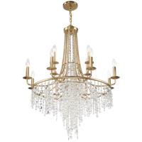 12 Light Chandelier by Crystorama - Gabrielle Collection, Antique Gold Finish - GAB-B7312-GA