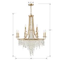 12 Light Chandelier by Crystorama - Gabrielle Collection, Antique Gold Finish - GAB-B7312-GA