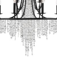 12 Light Chandelier by Crystorama - Gabrielle Collection, Matte Black Finish - GAB-B7312-MK