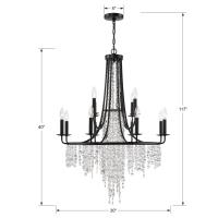 12 Light Chandelier by Crystorama - Gabrielle Collection, Matte Black Finish - GAB-B7312-MK