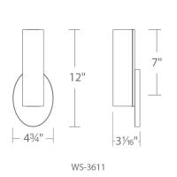 LED Wall & Bath Light by Modern Forms - Loft Collection, Brushed Nickel Finish - WS-3611-35-BN