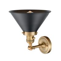 One Light Wall Sconce by Innovations - Franklin Restoration Collection, Brushed Brass Finish - 203SW-BB-M10-BK
