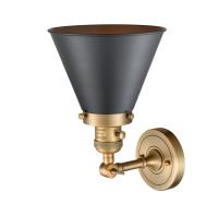 One Light Wall Sconce by Innovations - Franklin Restoration Collection, Brushed Brass Finish - 203SW-BB-M13-BK