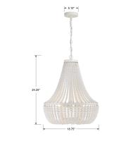 Six Light Chandelier by Crystorama - Rylee Collection, Matte White Finish - 608-MT