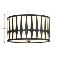Three Light Flush Mount by Crystorama - Royston Collection, Black Finish - ROY-800-BK