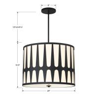 Five Light Pendant by Crystorama - Royston Collection, Black Finish - ROY-809-BK