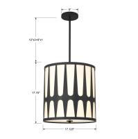 Four Light Pendant by Crystorama - Royston Collection, Black Finish - ROY-805-BK