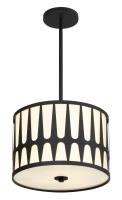 Three Light Pendant by Crystorama - Royston Collection, Black Finish - ROY-803-BK