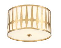 Three Light Flush Mount by Crystorama - Royston Collection, Antique Gold Finish - ROY-800-GA