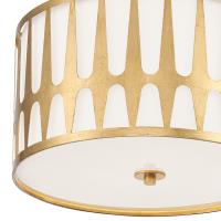 Three Light Flush Mount by Crystorama - Royston Collection, Antique Gold Finish - ROY-800-GA
