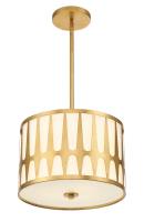 Three Light Pendant by Crystorama - Royston Collection, Antique Gold Finish - ROY-803-GA