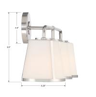 Three Light Bath by Crystorama - Fulton Collection, Polished Nickel Finish - FUL-913-PN