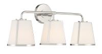 Three Light Bath by Crystorama - Fulton Collection, Polished Nickel Finish - FUL-913-PN