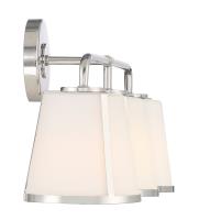 Three Light Bath by Crystorama - Fulton Collection, Polished Nickel Finish - FUL-913-PN