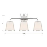 Three Light Bath by Crystorama - Fulton Collection, Polished Nickel Finish - FUL-913-PN