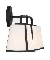 Three Light Bath by Crystorama - Fulton Collection, Black Finish - FUL-913-BK