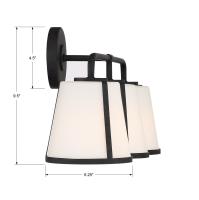 Three Light Bath by Crystorama - Fulton Collection, Black Finish - FUL-913-BK