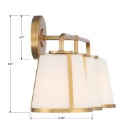 Three Light Bath by Crystorama - Fulton Collection, Antique Gold Finish - FUL-913-GA