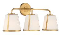 Three Light Bath by Crystorama - Fulton Collection, Antique Gold Finish - FUL-913-GA