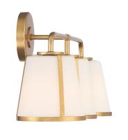 Three Light Bath by Crystorama - Fulton Collection, Antique Gold Finish - FUL-913-GA