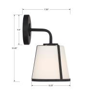 One Light Wall Sconce by Crystorama - Fulton Collection, Black Finish - FUL-911-BK
