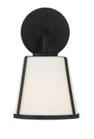 One Light Wall Sconce by Crystorama - Fulton Collection, Black Finish - FUL-911-BK