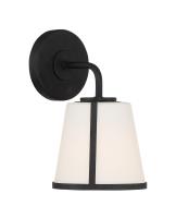 One Light Wall Sconce by Crystorama - Fulton Collection, Black Finish - FUL-911-BK