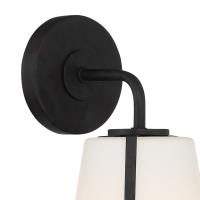 One Light Wall Sconce by Crystorama - Fulton Collection, Black Finish - FUL-911-BK
