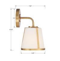 One Light Wall Sconce by Crystorama - Fulton Collection, Antique Gold Finish - FUL-911-GA