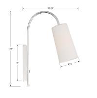 One Light Wall Sconce by Crystorama - Alexa Collection, Polished Nickel Finish - ALX-4501-PN