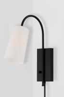 One Light Wall Sconce by Crystorama - Alexa Collection, Matte Black Finish - ALX-4501-MK