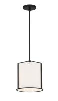 One Light Pendant by Crystorama - Carlyn Collection, Black Finish - CAR-9201-BK