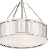 Three Light Pendant by Crystorama - Kendal Collection, Polished Nickel Finish - KEN-8303-PN