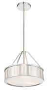 Three Light Pendant by Crystorama - Kendal Collection, Polished Nickel Finish - KEN-8303-PN