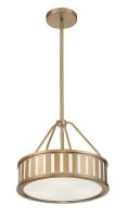 Three Light Pendant by Crystorama - Kendal Collection, Vibrant Gold Finish - KEN-8303-VG