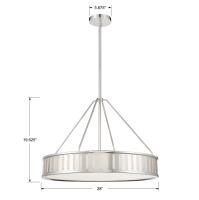 Six Light Pendant by Crystorama - Kendal Collection, Polished Nickel Finish - KEN-8306-PN