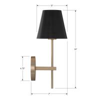 One Light Wall Sconce by Crystorama - Xavier Collection, Vibrant Gold Finish - XAV-B8321-VG