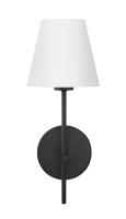 One Light Wall Sconce by Crystorama - Xavier Collection, Matte Black Finish - XAV-B8321-MK
