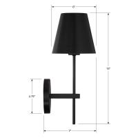 One Light Wall Sconce by Crystorama - Xavier Collection, Matte Black Finish - XAV-B8321-MK