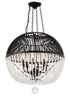 Six Light Pendant by Crystorama - Duval Collection, Matte Black Finish - DUV-626-MK