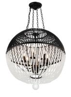 Six Light Pendant by Crystorama - Duval Collection, Matte Black Finish - DUV-626-MK
